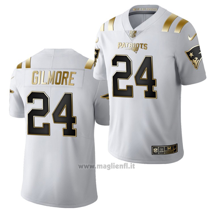 Maglia NFL Limited New England Patriots Stephon Gilmore Golden Edition 2020 Bianco